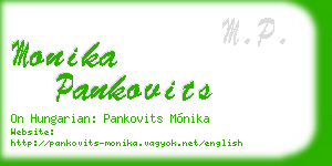 monika pankovits business card